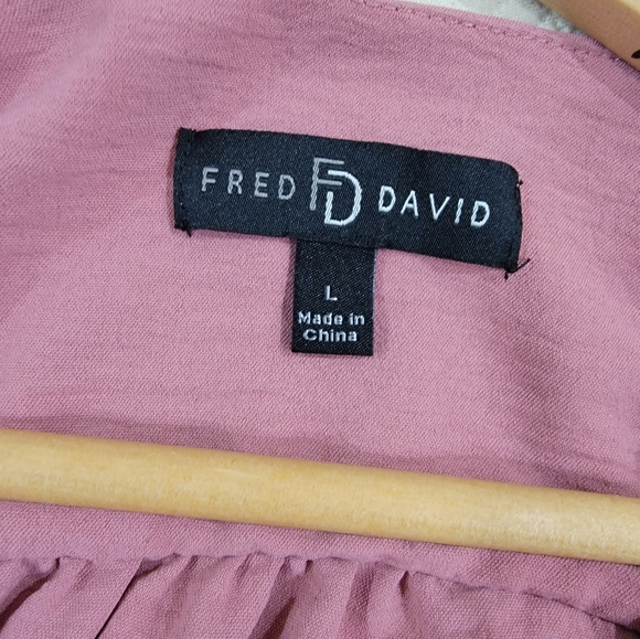 Fred David Mauve Blouse Size Large Tunic Top - Picture 10 of 14